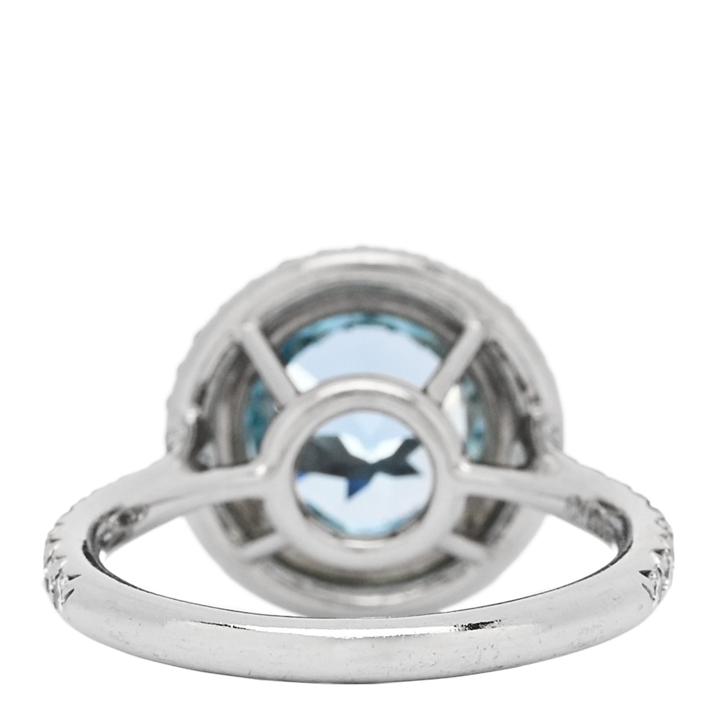 Platinum Diamond Aquamarine Soleste Ring 50 5.5