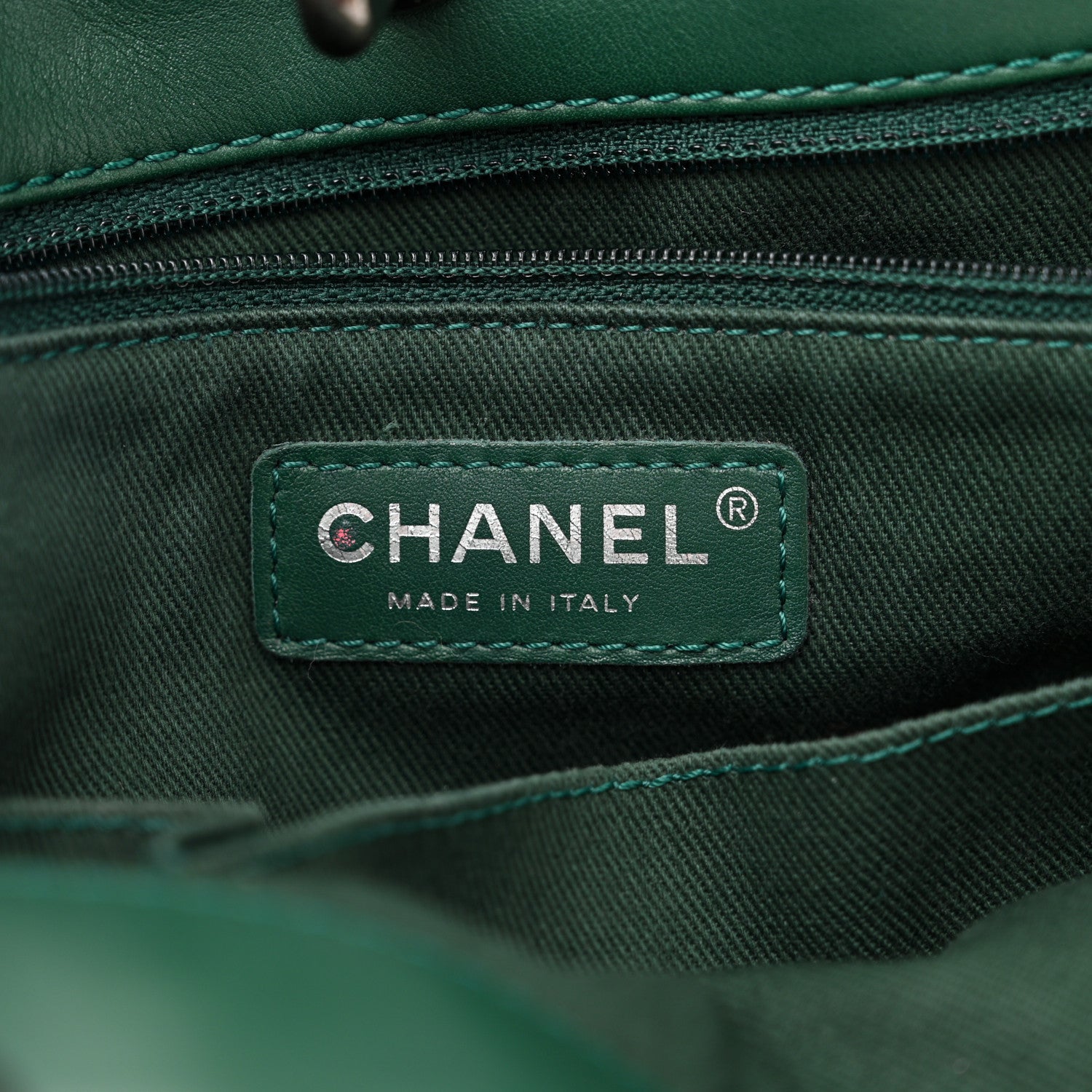 Chanel Calfskin Quilted Large Shopping In Chains Tote Green 6 of 12