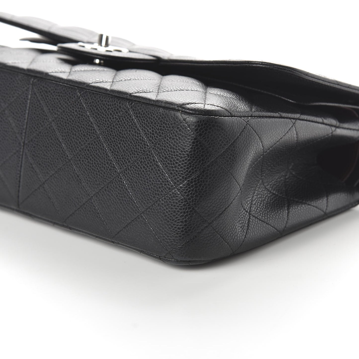 Caviar Quilted Jumbo Double Flap Black