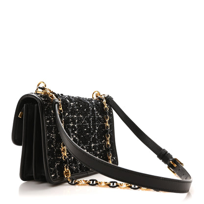 Christian Dior Tweed Macrocannage Mini Miss Caro Bag Black White 3 of 12