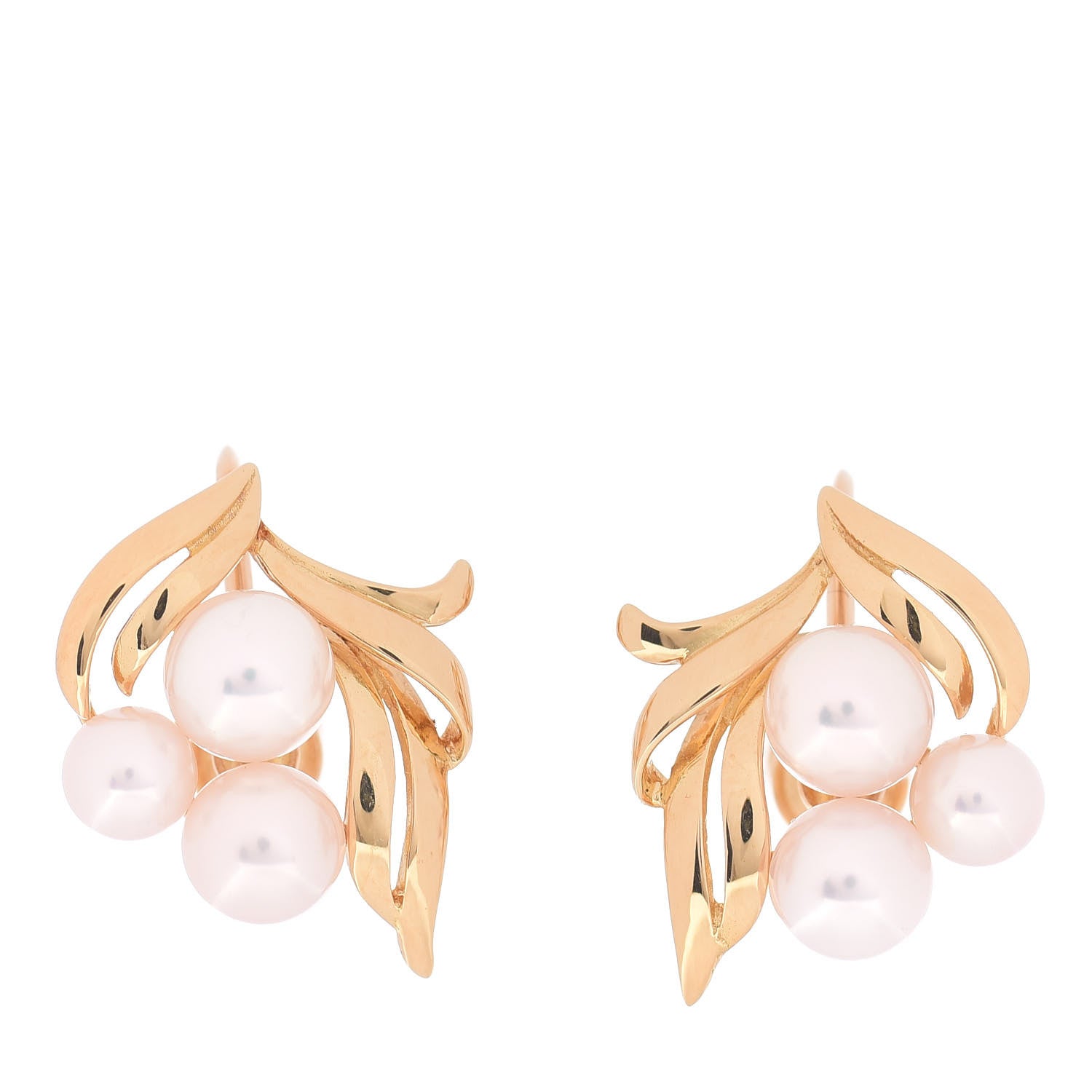 Mikimoto 18K Yellow Gold Akoya Pearl 4.5-6mm Screw Back Earrings 1 of 4
