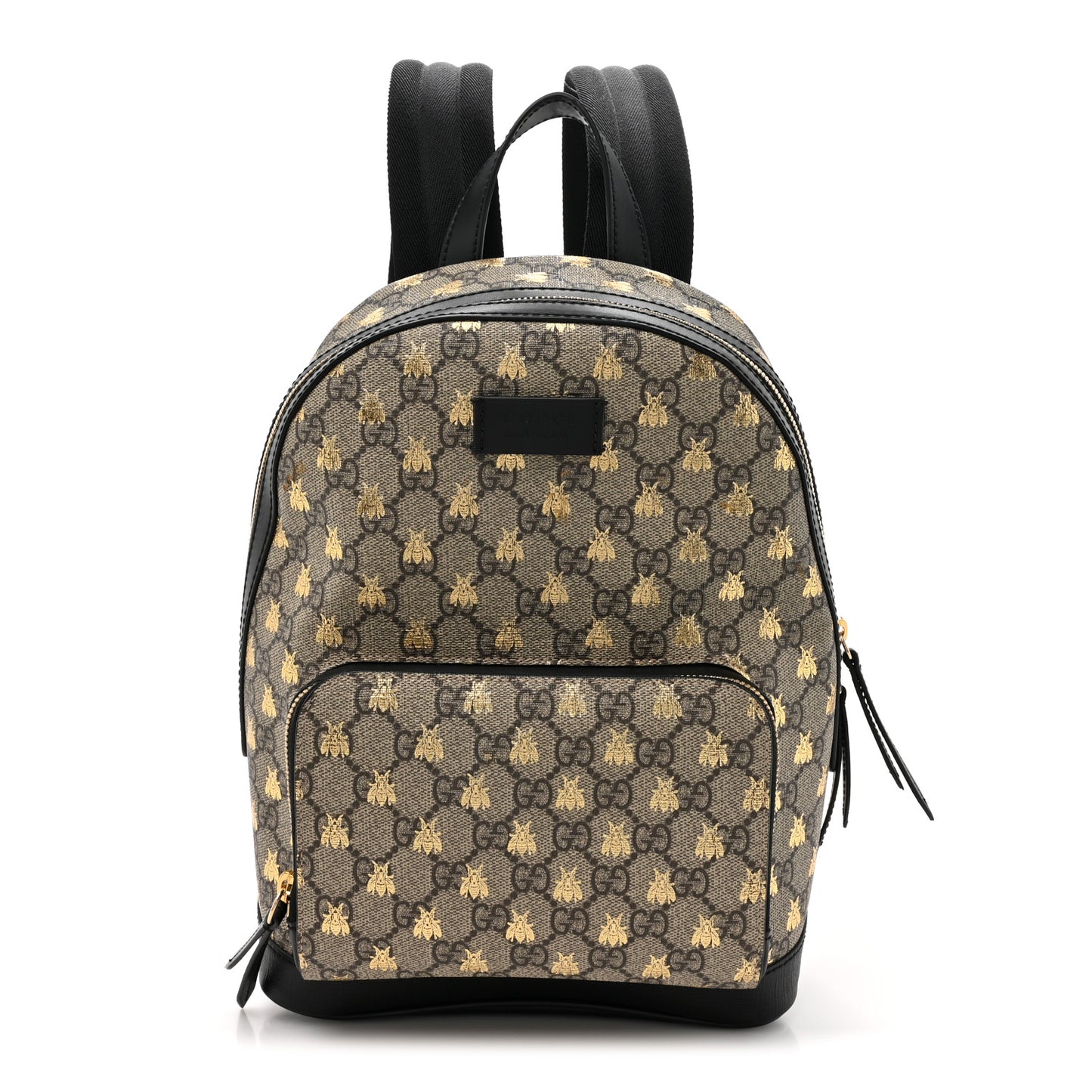GG Supreme Monogram Bees Print Small Day Backpack Beige Oro Black