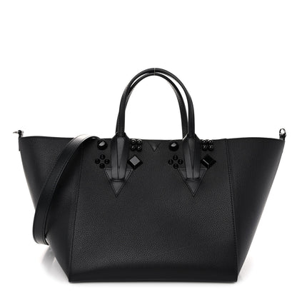 Christian Louboutin Calfskin Empire Spike Studded Small Cabachic Tote Black 1 of 9