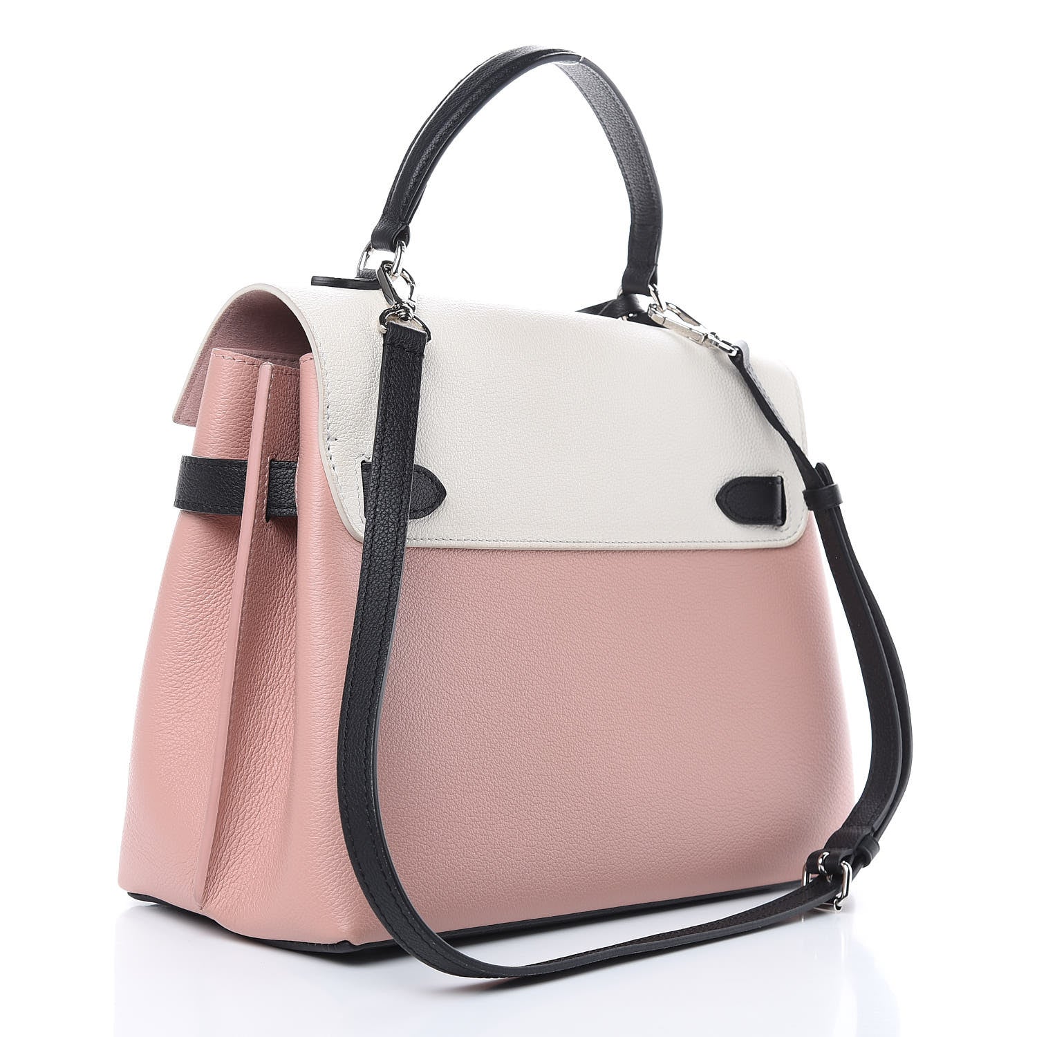 Louis Vuitton Soft Calfskin Lockme Ever Rose Ballet White Maito Black 3 of 11