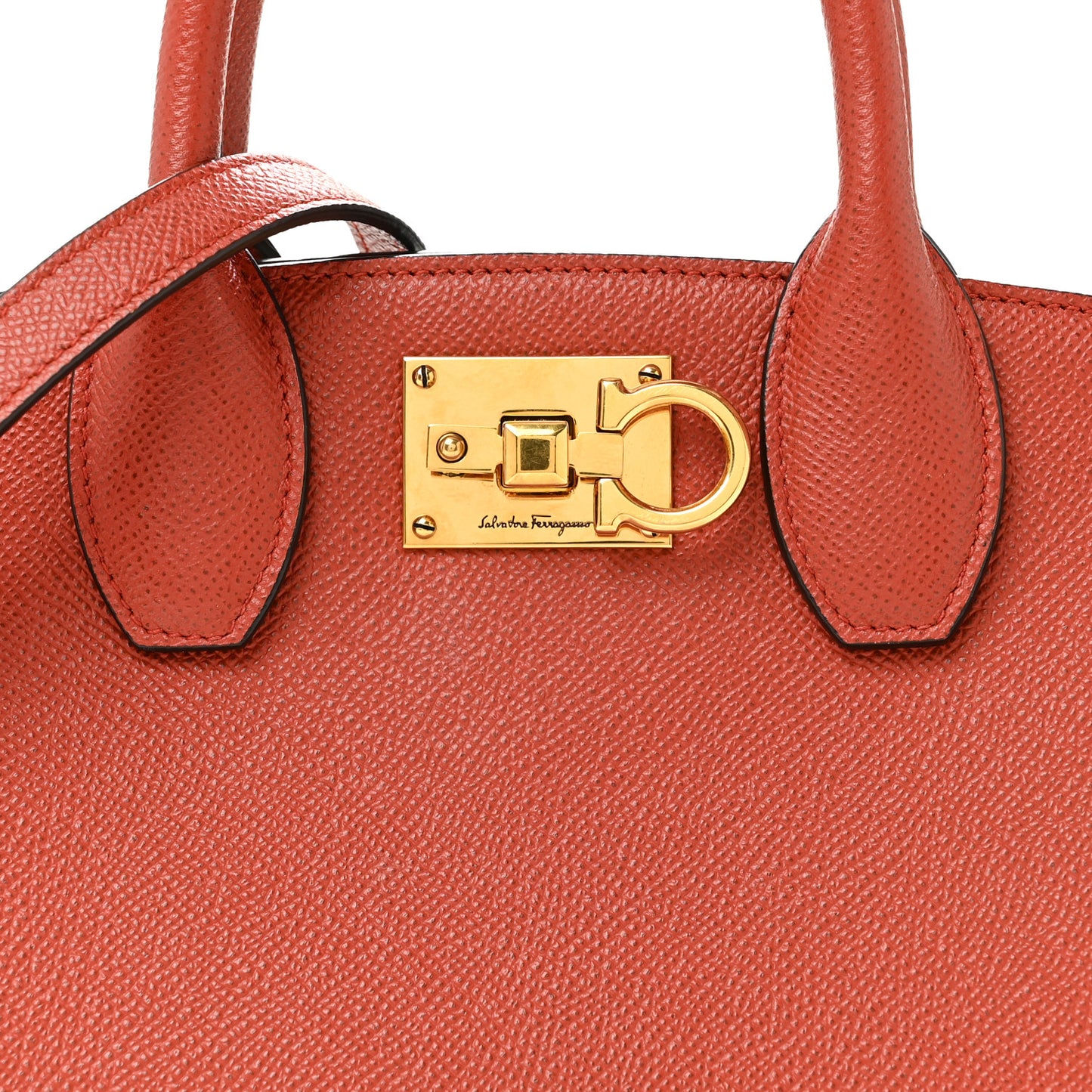 Hammered Calfskin Small The Studio Box Bag Brick