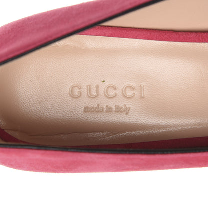 Gucci Kid Scamosciato GG Marmont Fringe 50mm Loafer Pumps 37 Hot Pink 6 of 10