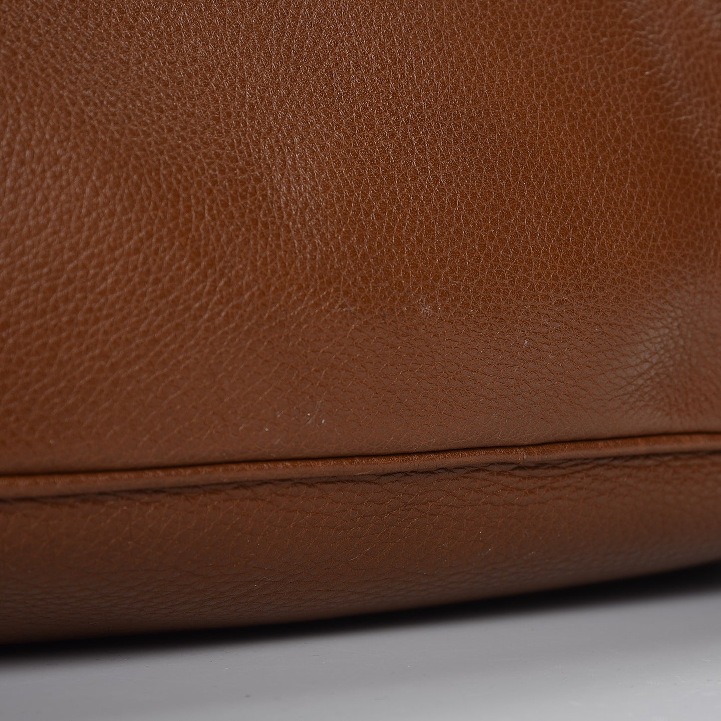 Pebbled Calfskin Large Ride Shoulder Bag Brown