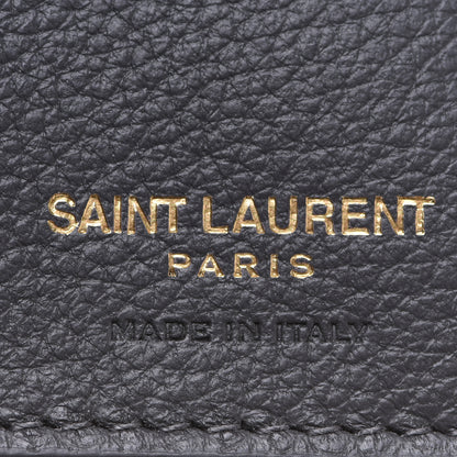 Saint Laurent Grained Calfskin Tiny Monogram Compact Zip Around Wallet Grey 7 of 10