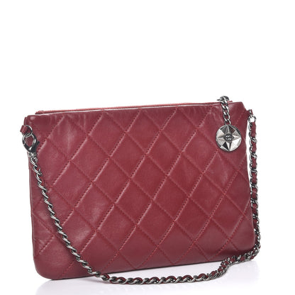 Chanel Lambskin Mineral Nights Flap Wristlet Dark Red 3 of 8