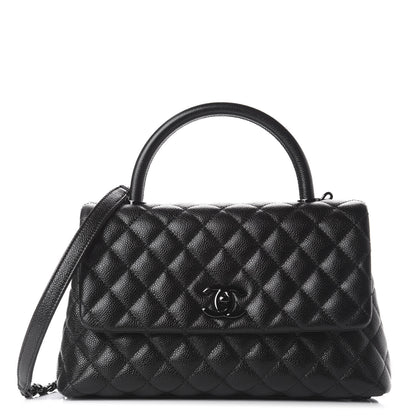 Chanel Caviar Quilted Small Coco Handle Flap So Black 1 of 12