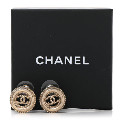 Chanel CC Round Earrings Gold 5 of 5