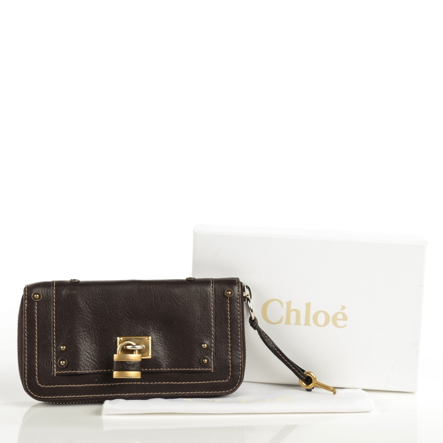 Chloe Calfskin Paddington Zip Around Wallet Brown 5 of 8
