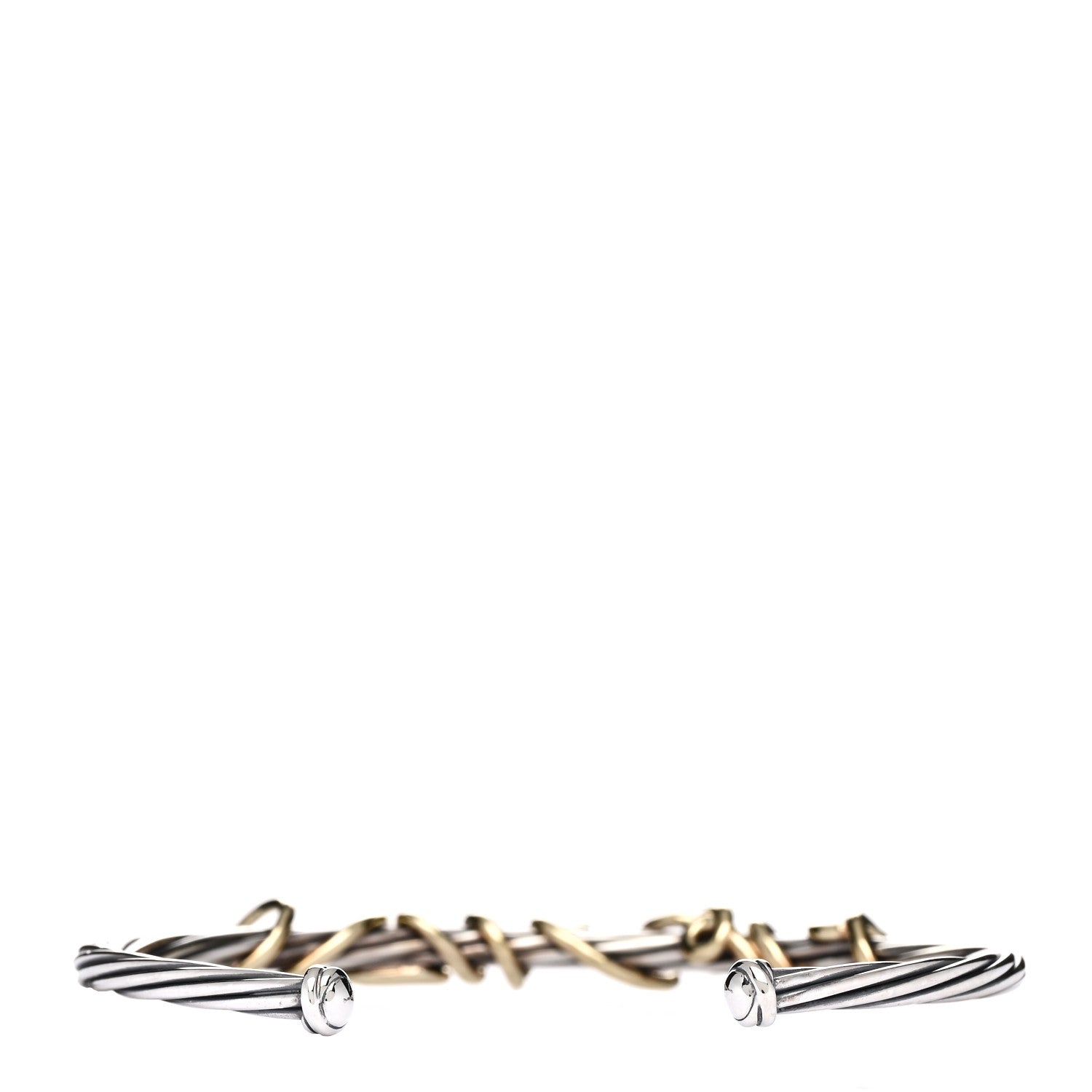 David Yurman Sterling Silver 14K Yellow Gold DY Whispers I Love You Bracelet 2 of 3
