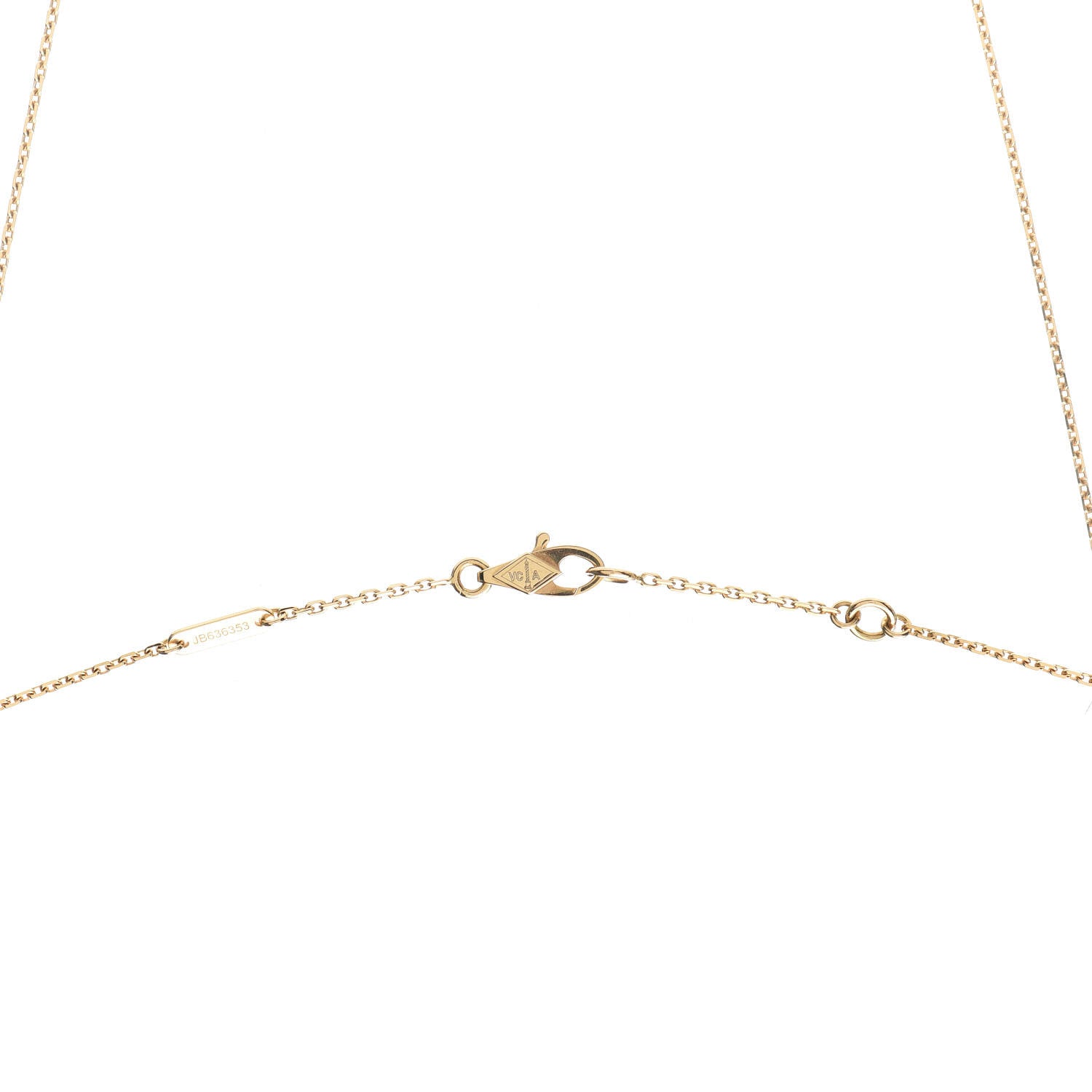 Van Cleef & Arpels 18K Yellow Gold Mother of Pearl Sweet Alhambra Pendant Necklace 4 of 8
