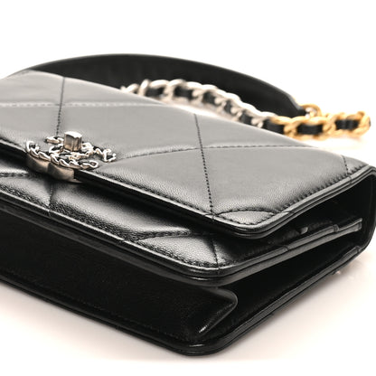 Chanel Lambskin Quilted Chanel 19 Wallet On Chain WOC Black 10 of 11