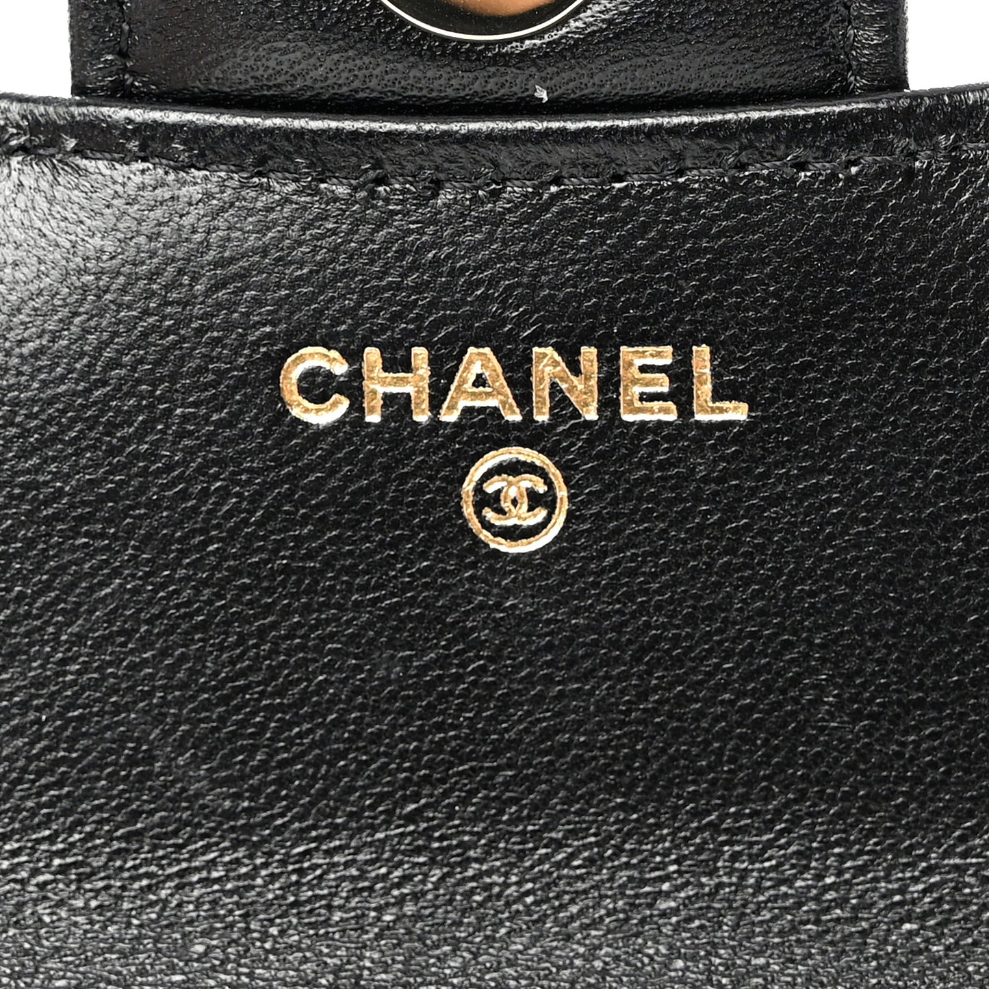 Lambskin Quilted Top Handle Flap Coin Purse With Chain Black