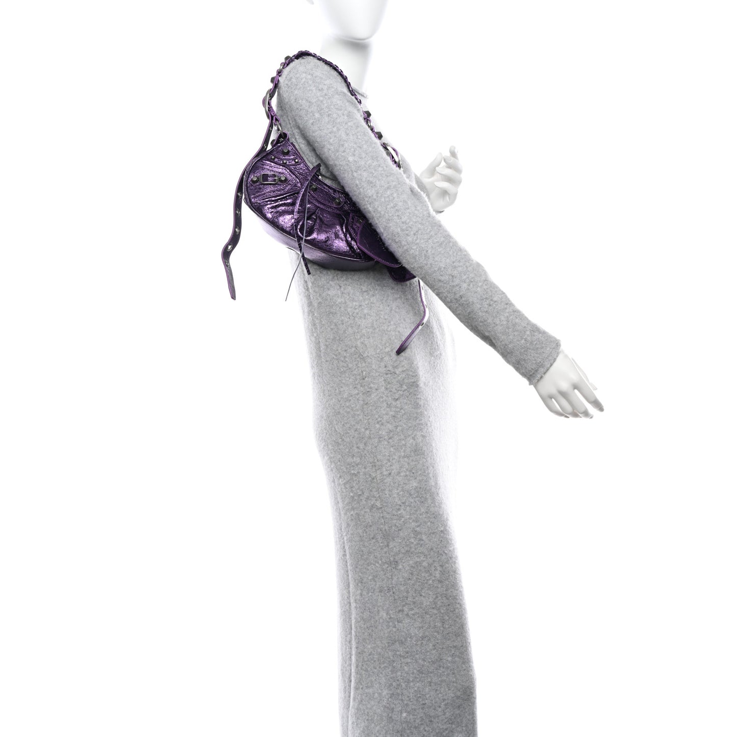 Metallic Agneau Arena Le Cagole Shoulder Bag XS Met Mauve