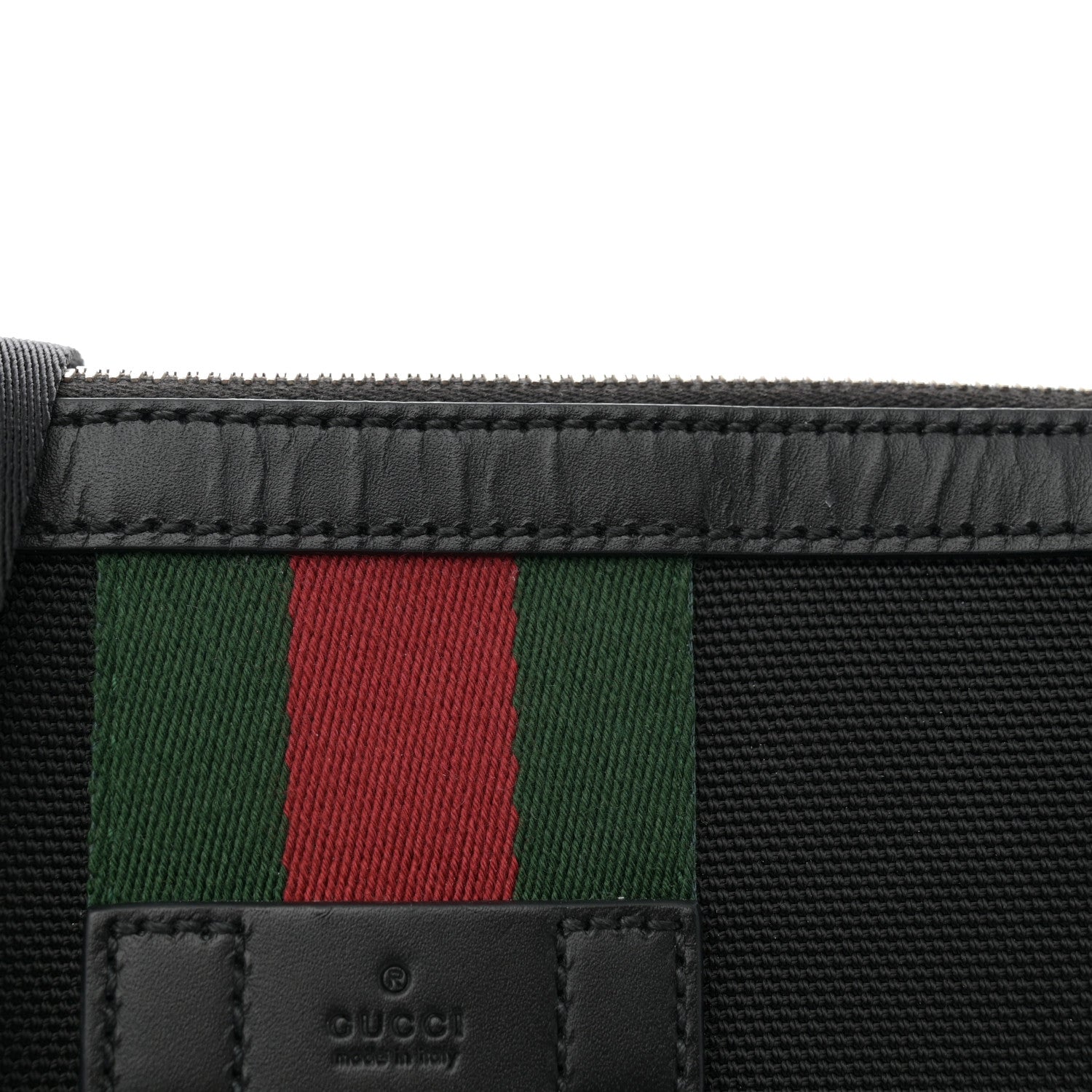 Gucci Techno Canvas Selleria Calfskin Web Small Flat Messenger Bag Black 11 of 11