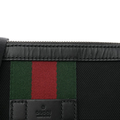 Gucci Techno Canvas Selleria Calfskin Web Small Flat Messenger Bag Black 11 of 11