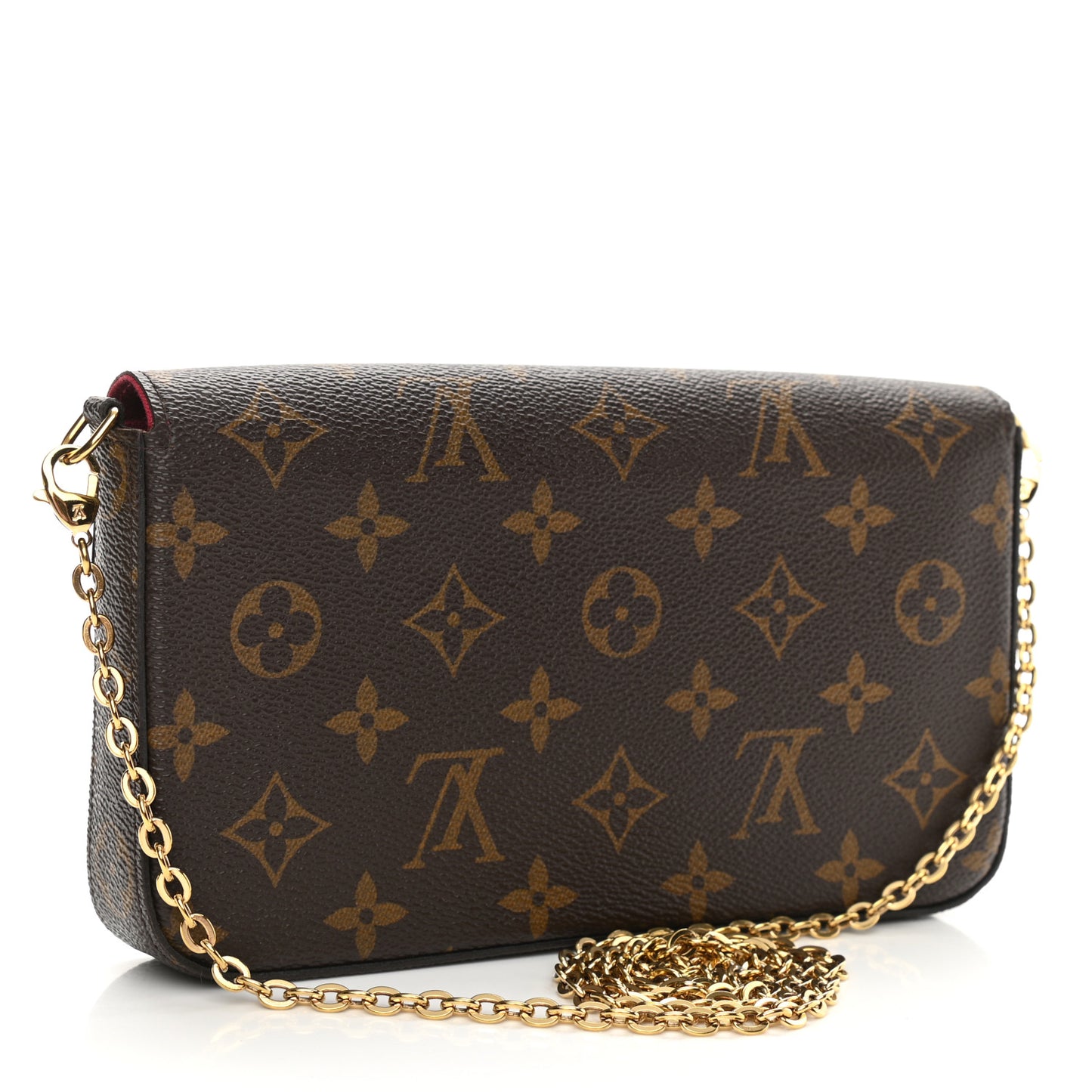 Monogram Pochette Felicie Chain Wallet Fuchsia