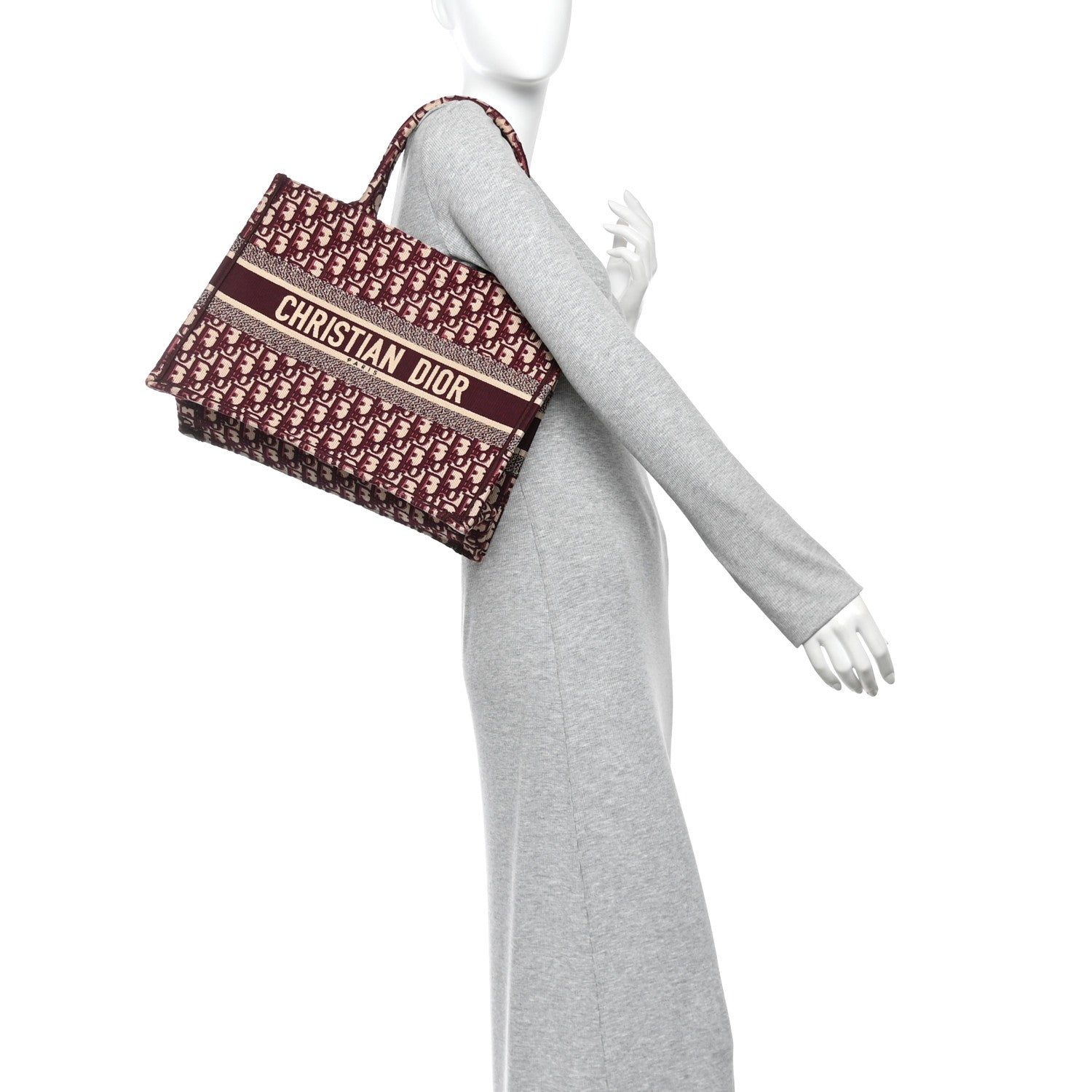 Christian Dior Oblique Medium Book Tote Burgundy Multicolor 2 of 15