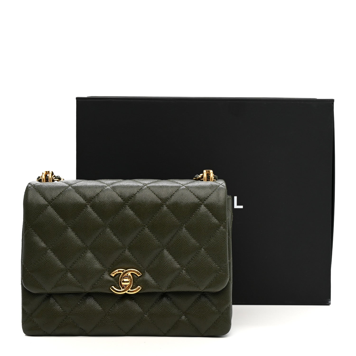 Chanel Caviar Quilted Mini Coco First Flap Khaki 12 of 12