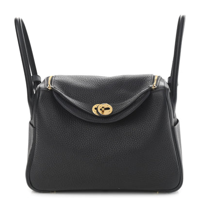 Hermes Taurillon Clemence Lindy 26 Black 1 of 13