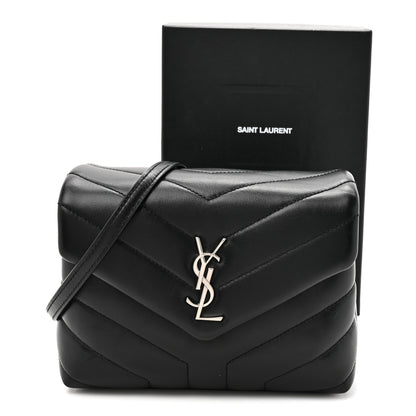 Saint Laurent Calfskin Y Quilted Monogram Toy Loulou Crossbody Bag Black 12 of 12