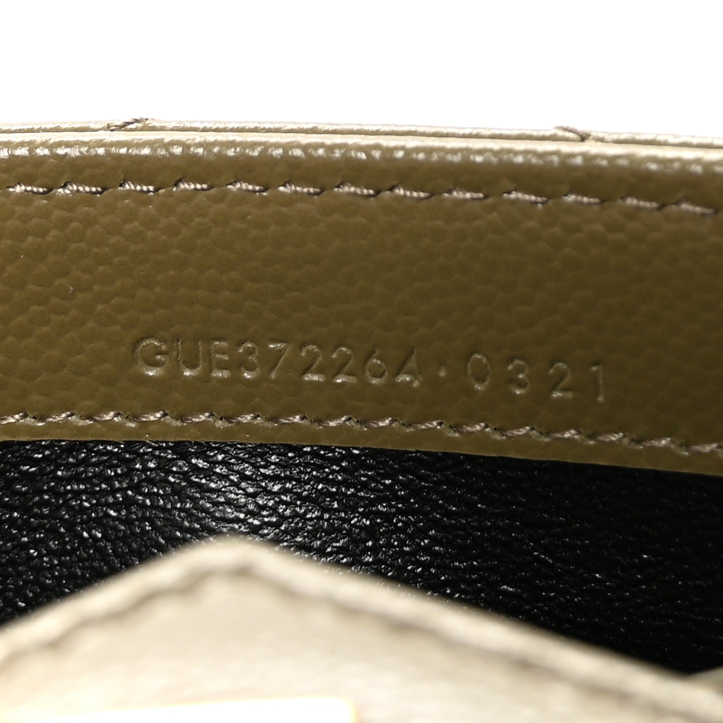 Grain De Poudre Matelasse Chevron Monogram Flap Wallet Olive