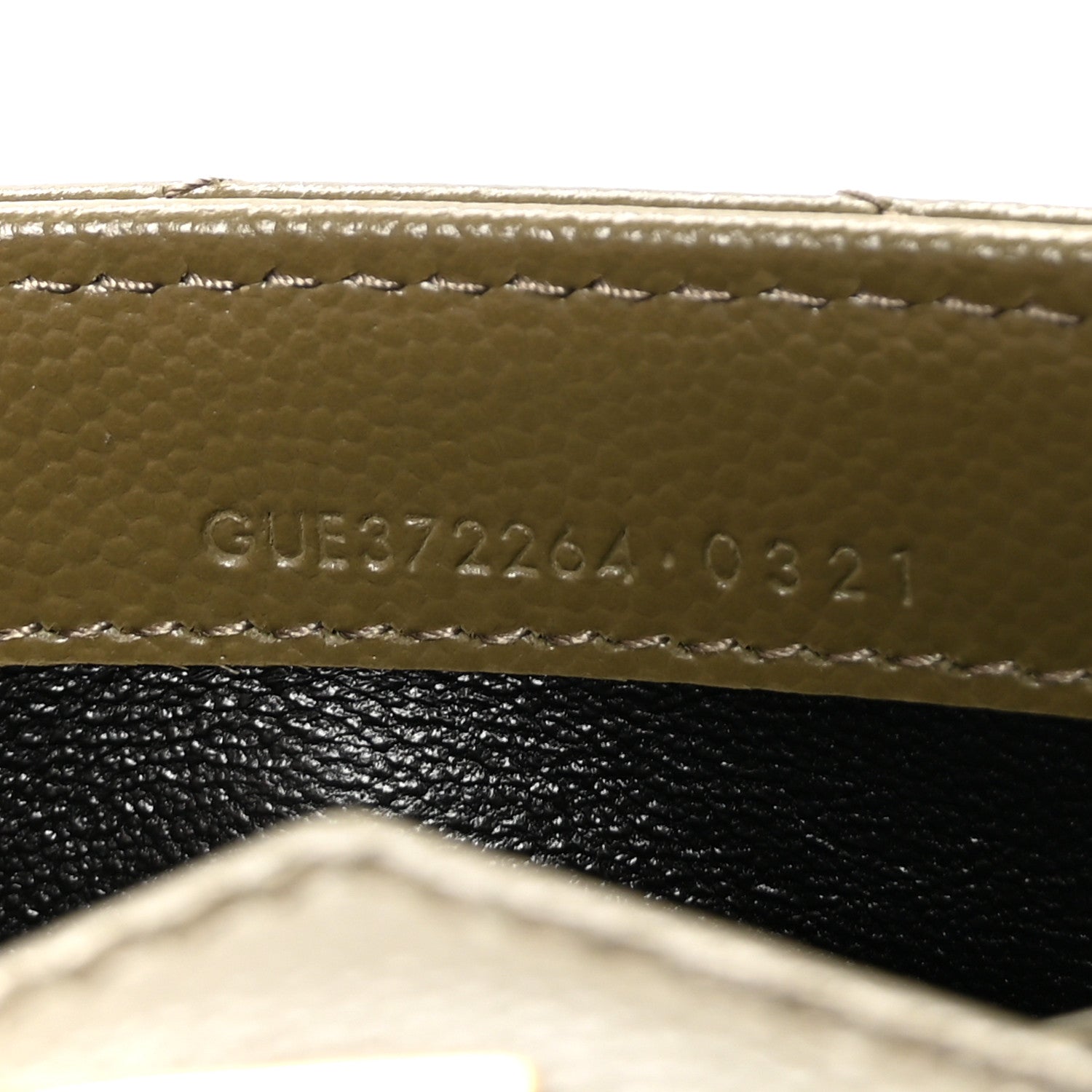 Saint Laurent Grain De Poudre Matelasse Chevron Monogram Flap Wallet Olive 7 of 7
