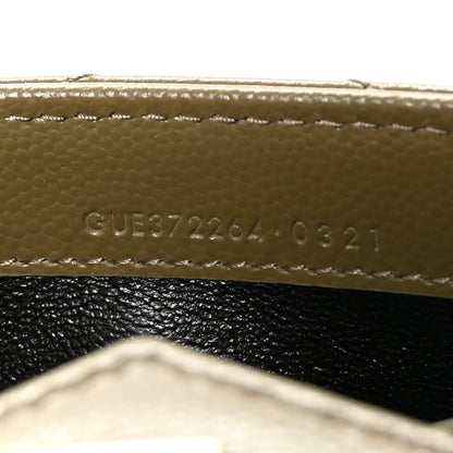 Saint Laurent Grain De Poudre Matelasse Chevron Monogram Flap Wallet Olive 7 of 7