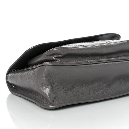 Saint Laurent Crinkled Calfskin Matelasse Monogram Medium Niki Chain Satchel Fog 8 of 9