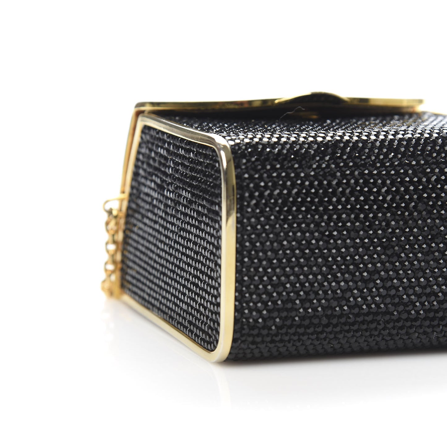 Swarovski Crystal Minaudiere Clutch Black Gold