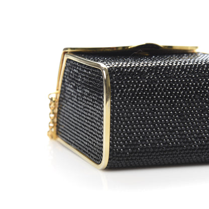 Judith Leiber Swarovski Crystal Minaudiere Clutch Black Gold 7 of 10
