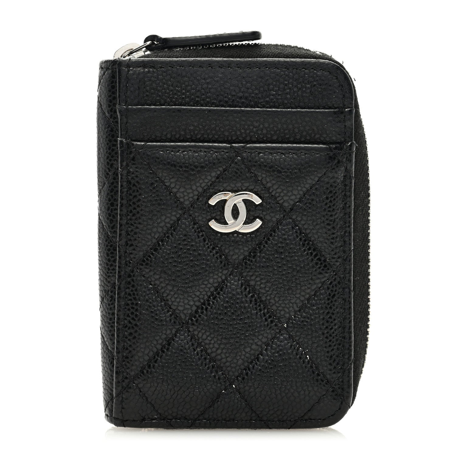 Chanel Caviar Quilted Zip Card Holder Black 1 of 8