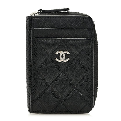 Chanel Caviar Quilted Zip Card Holder Black 1 of 8