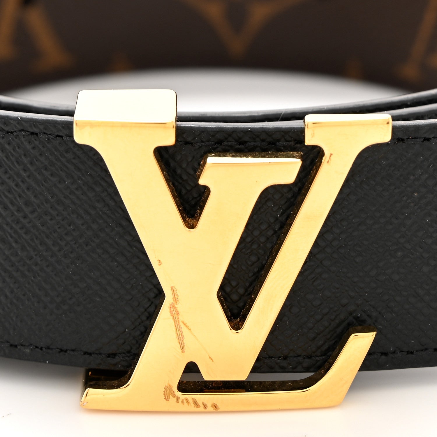 Louis Vuitton Calfskin Monogram 30mm LV Initiales Reversible Belt 90/36 Black 9 of 9