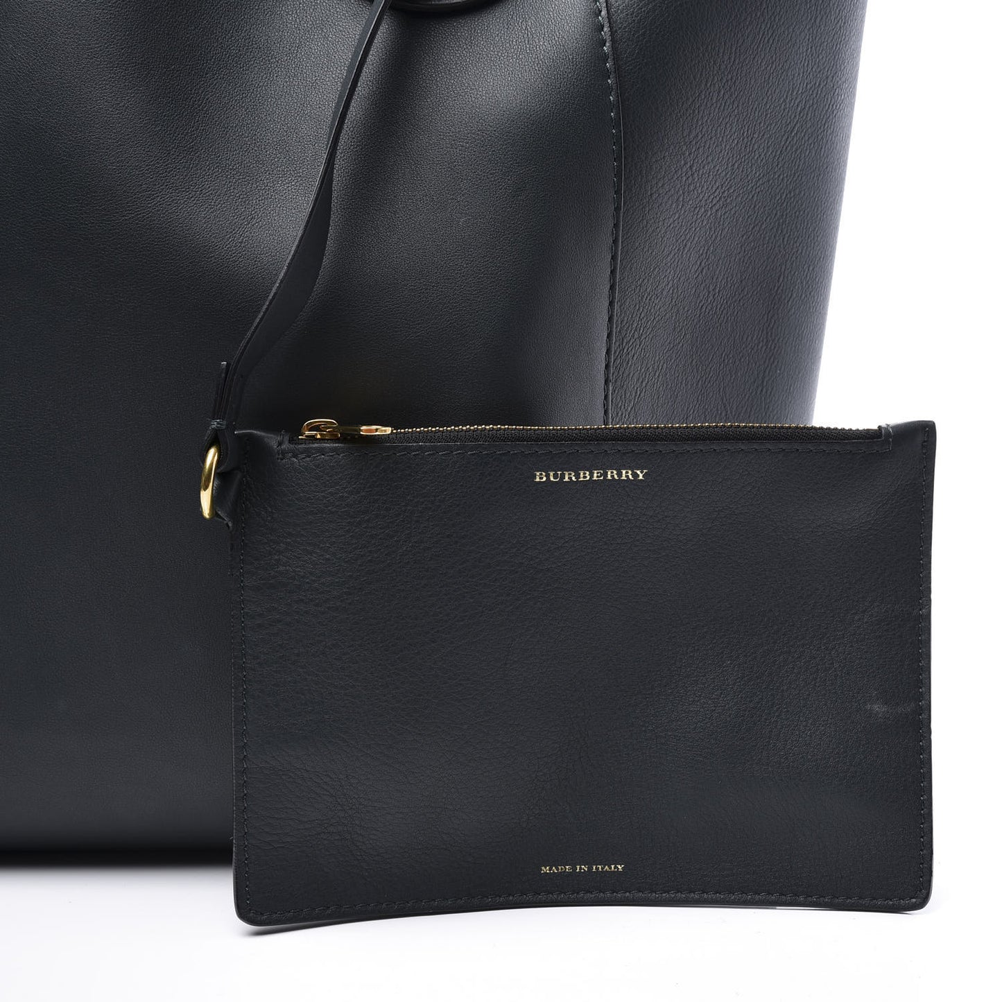 Calfskin Grommet Detail Tote Dark Emerald