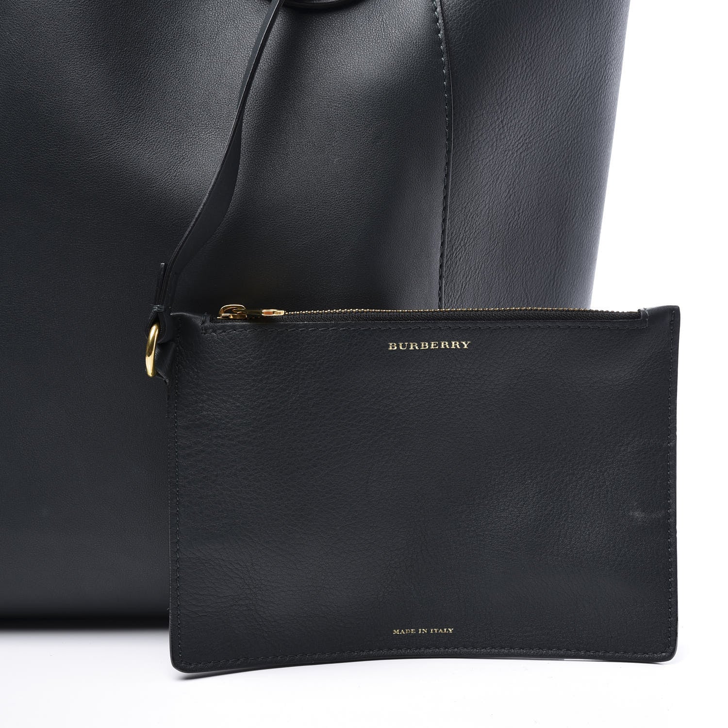 Burberry Calfskin Grommet Detail Tote Dark Emerald 10 of 14