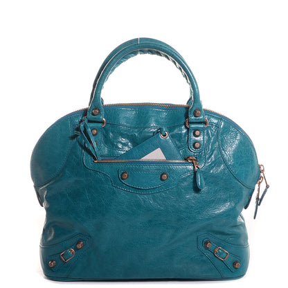Balenciaga Agneau Giant 12 Rose Gold Hardware Bowling Bag Lagon 1 of 11
