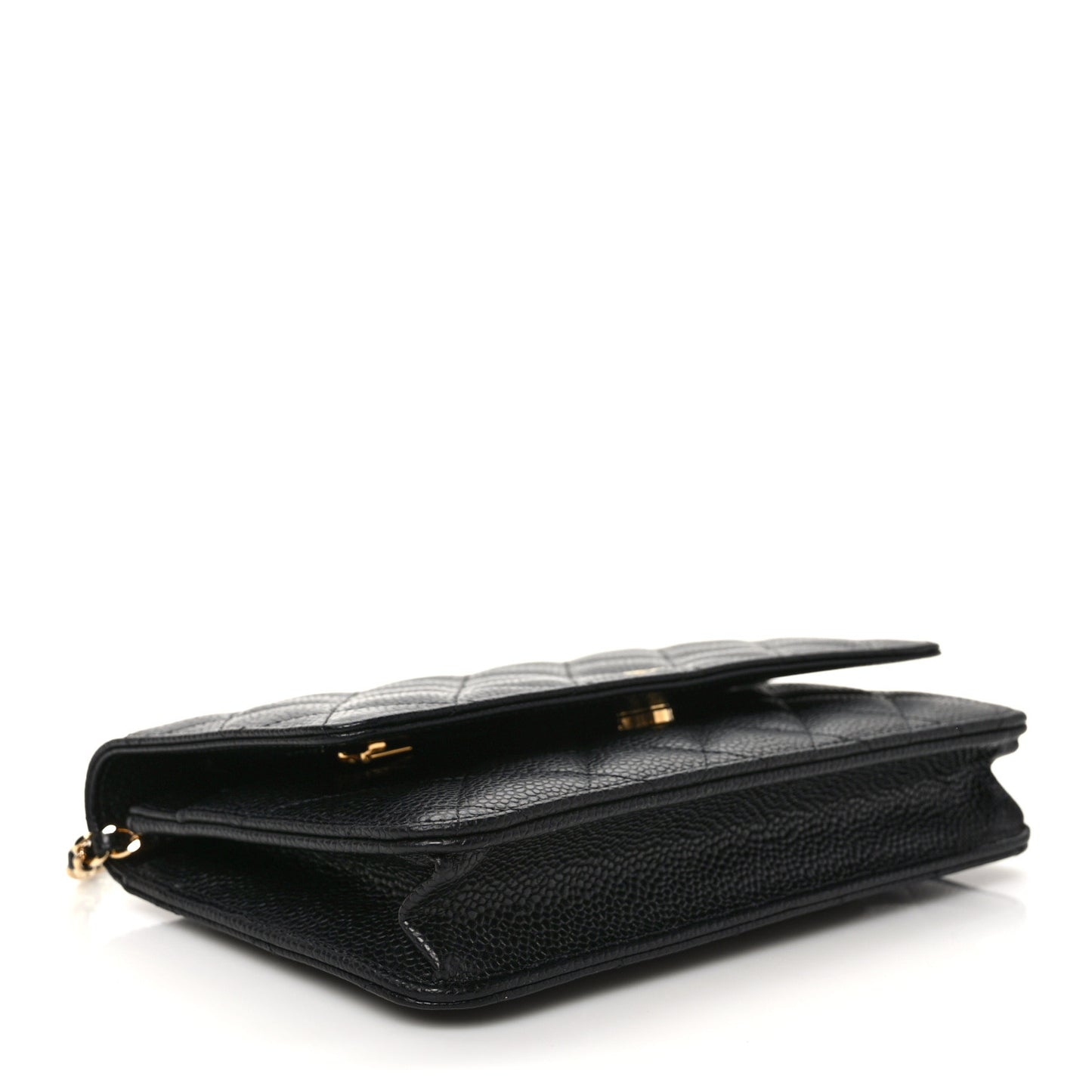 Caviar Quilted Wallet on Chain WOC Black