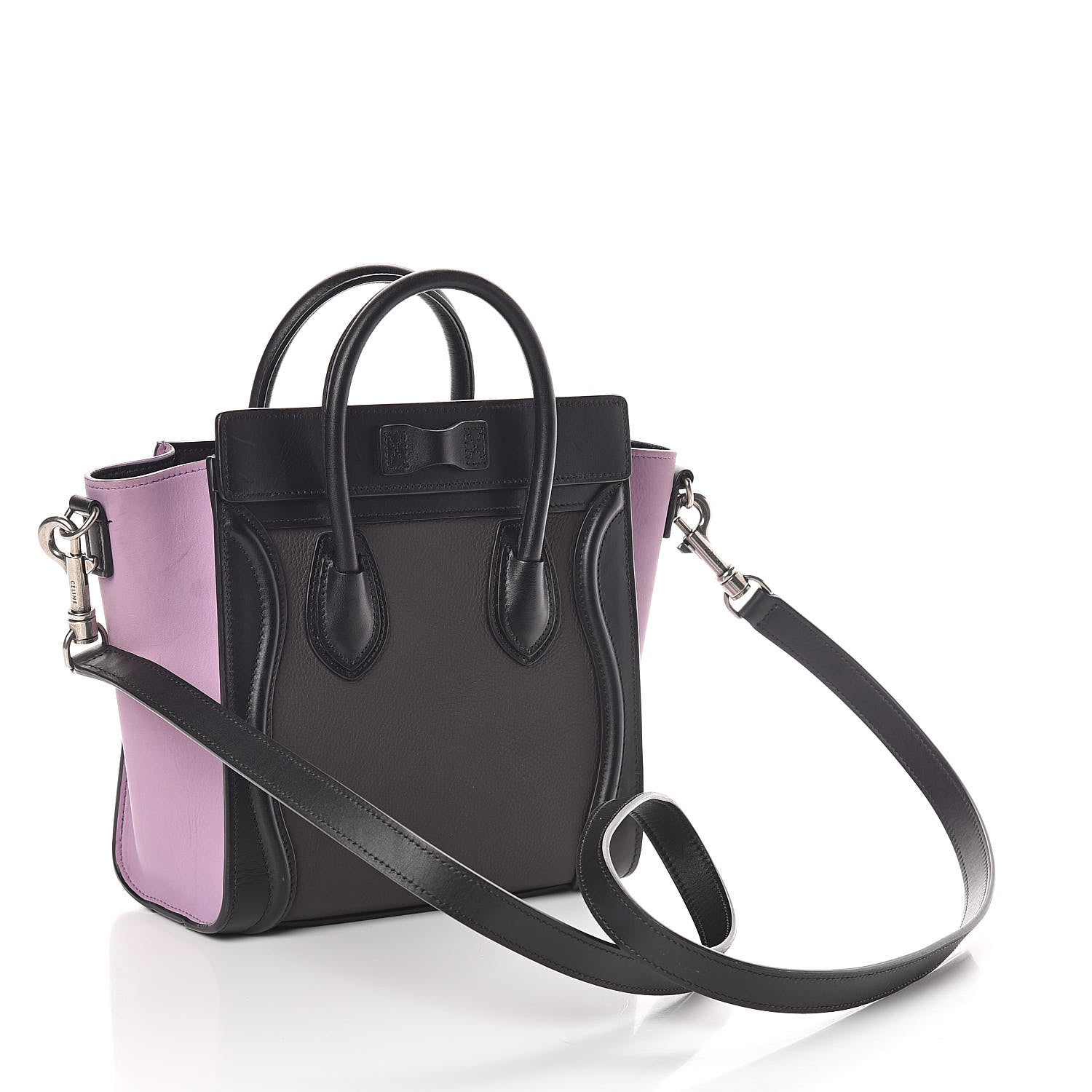 Celine Smooth Drummed Calfskin Tri-color Nano Luggage Anthracite 3 of 12