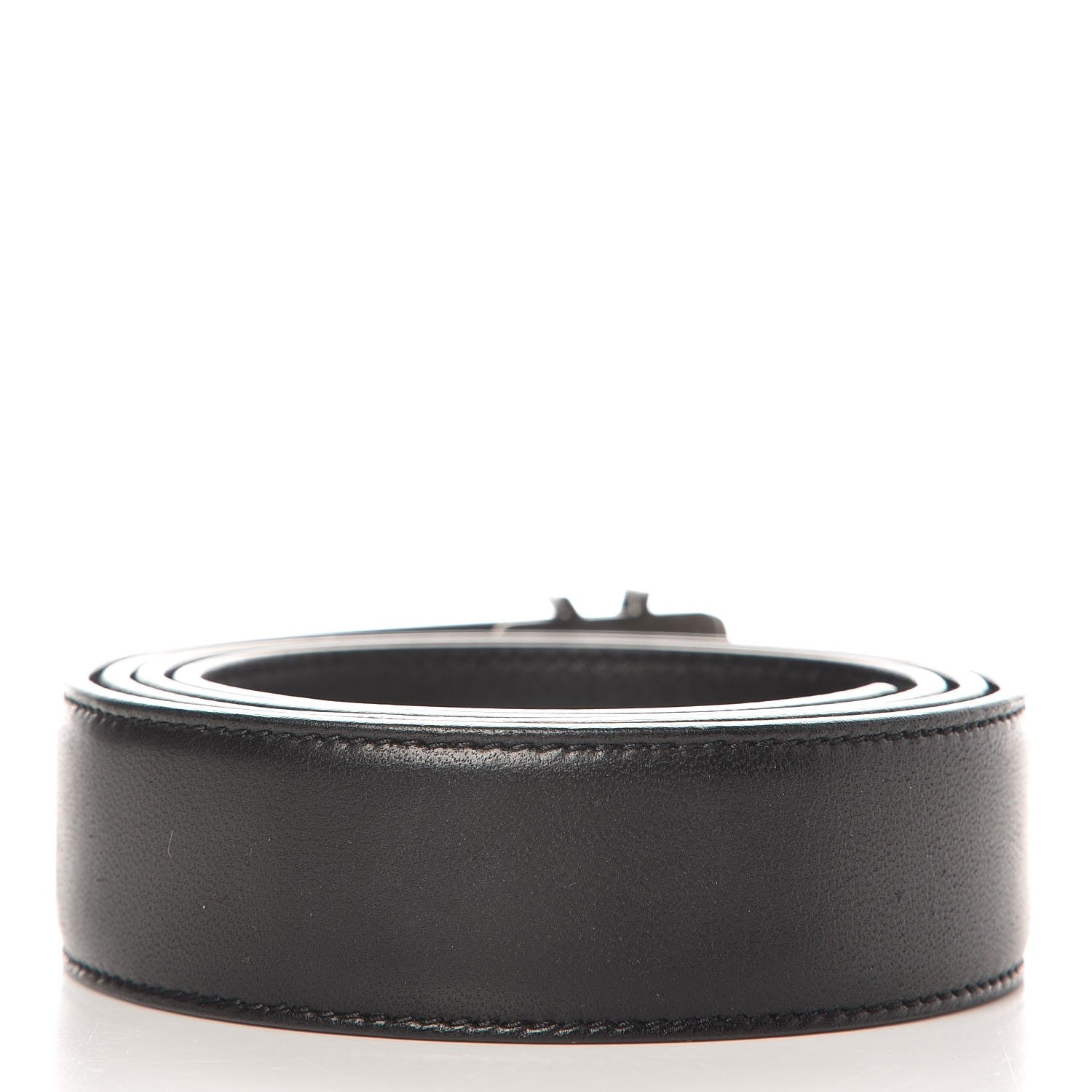 Saint Laurent Lambskin Interlocking Monogram Belt 90 36 Black 3 of 8