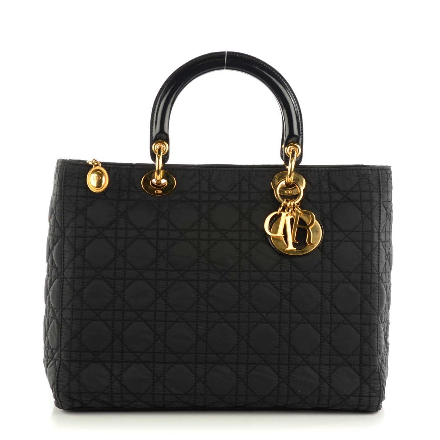 Christian Dior Nylon Cannage Large Lady Dior Black 1 of 7