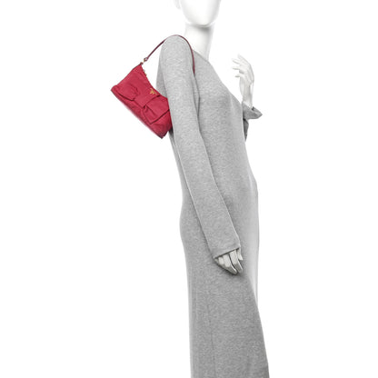 Prada Tessuto Nylon Bow Shoulder Bag Begonia 2 of 12