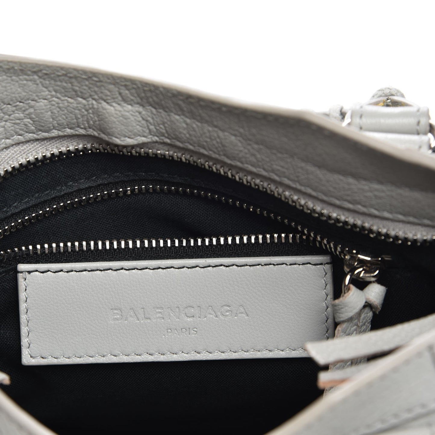 Chevre Silver Metallic Edge Hardware Classic Hardware Mini City Gris Glace