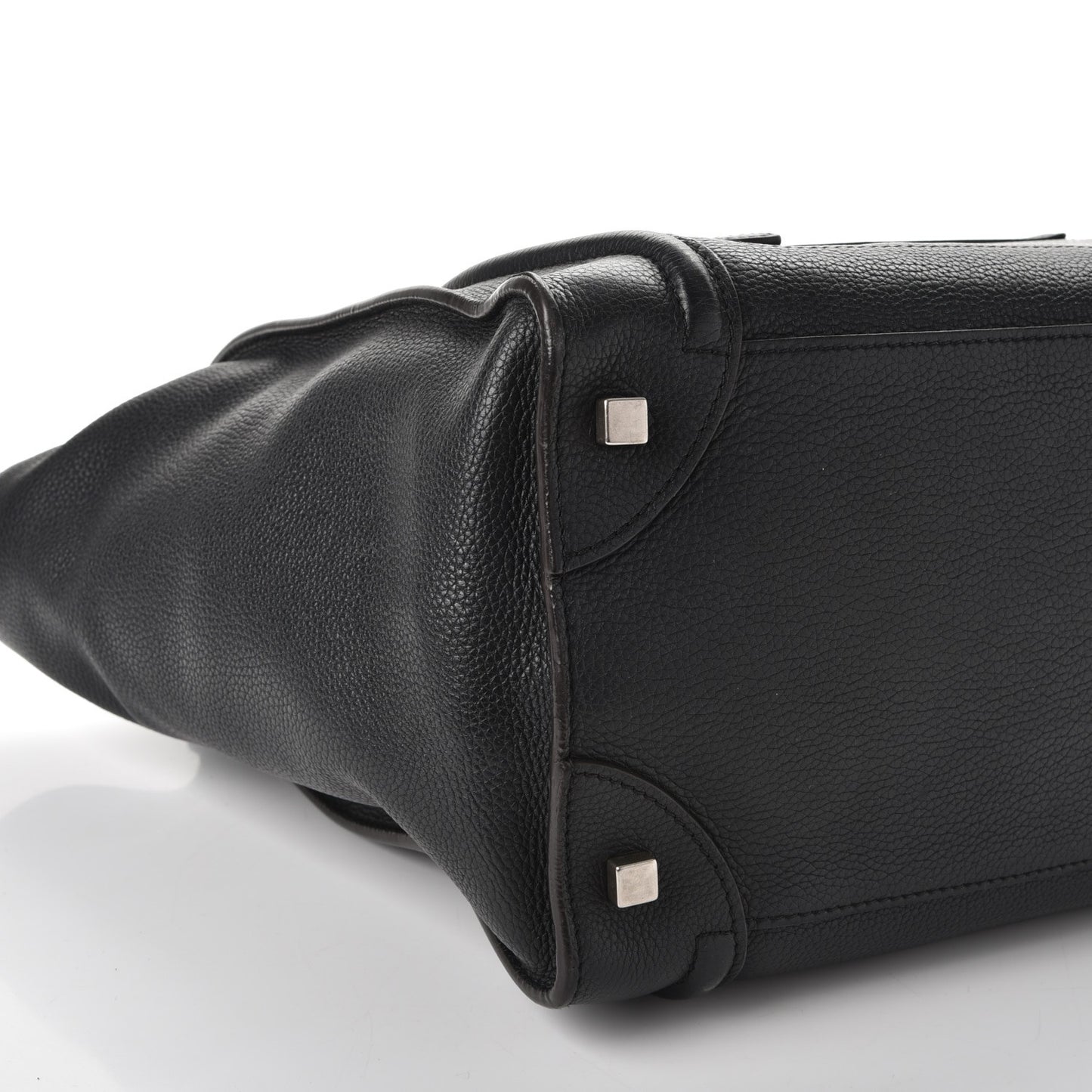 Drummed Calfskin Mini Luggage Black