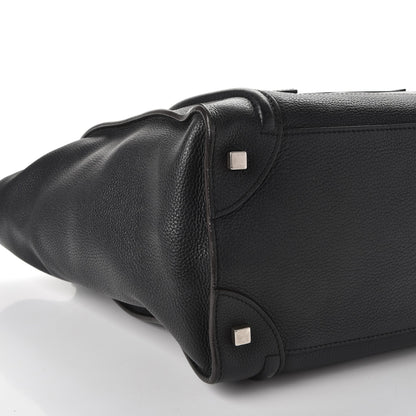 Celine Drummed Calfskin Mini Luggage Black 10 of 14