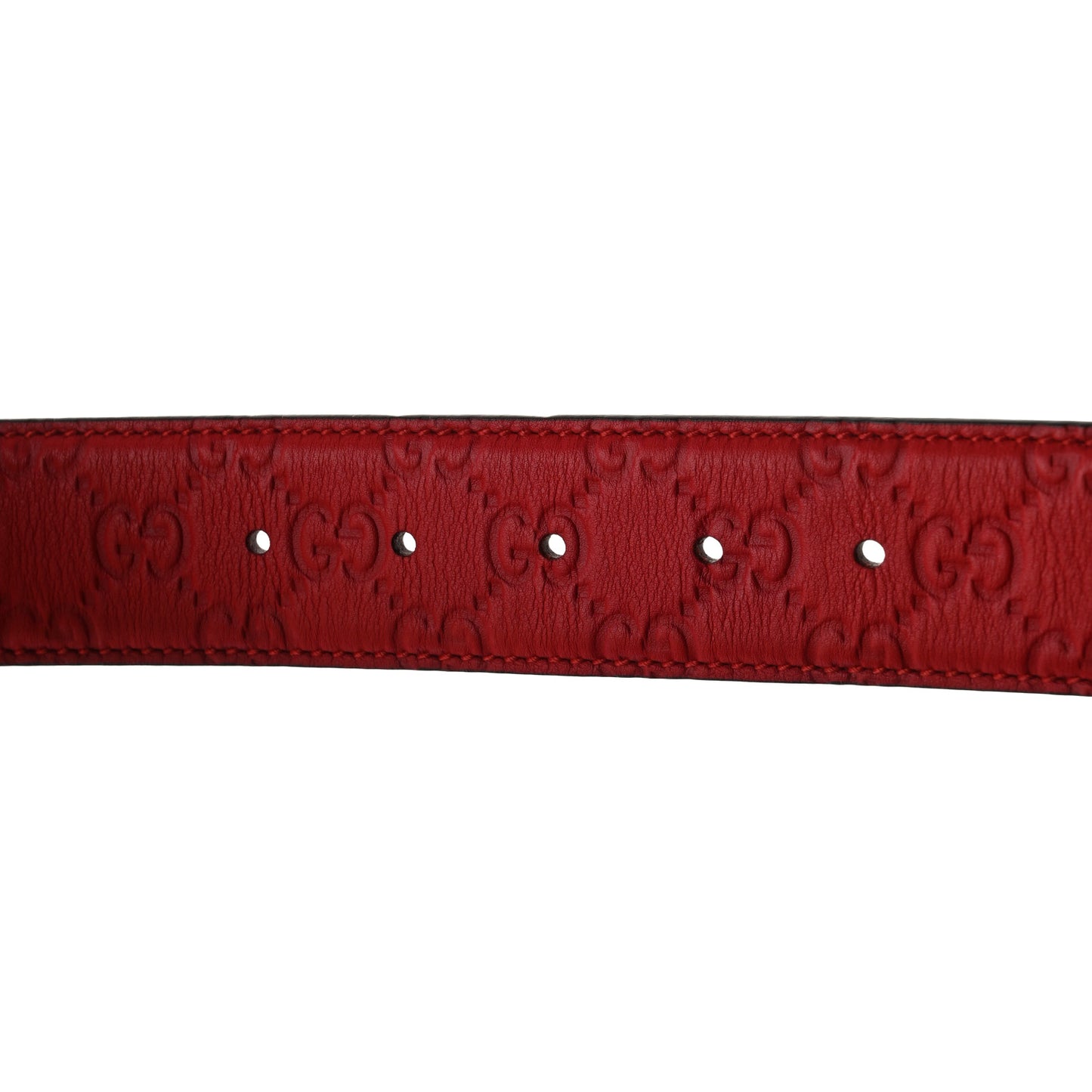 Guccissima Signature Interlocking G Belt 90 36 Hibiscus Red