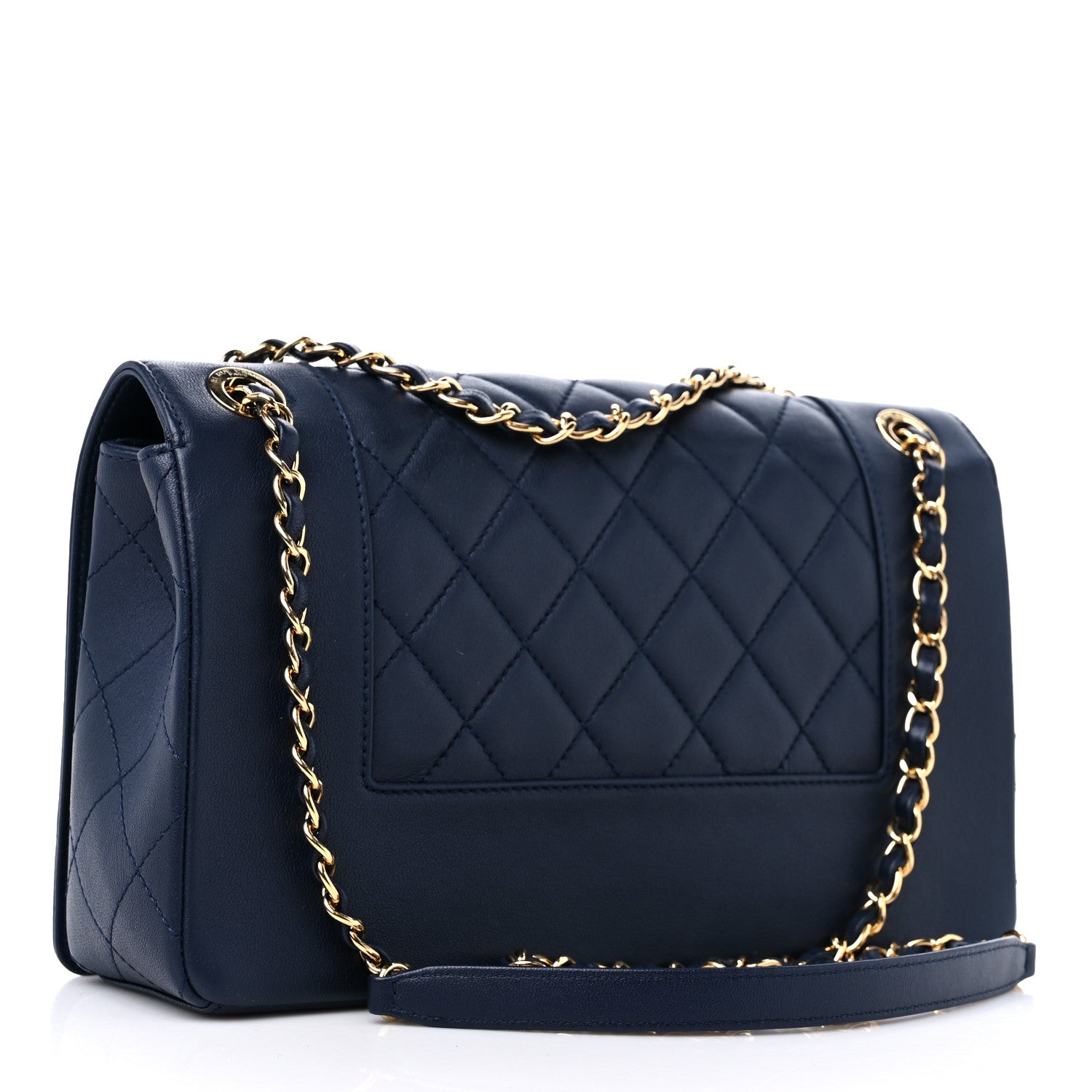 Chanel Sheepskin Quilted Vintage Mademoiselle Flap Dark Navy 3 of 9